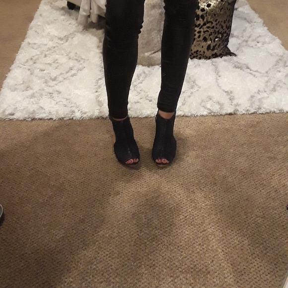 Navy Blue Espadrille Wedge Heels - Picture 3 of 11